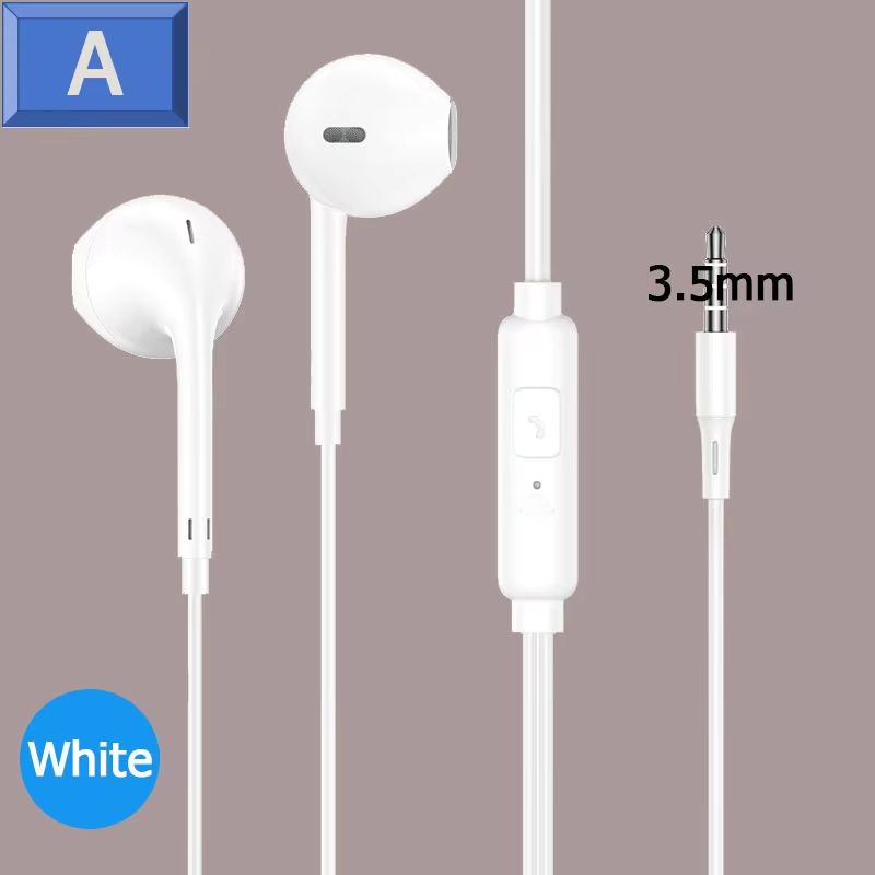 3.5mm In Ear Earphones Wired Headphones with Microphone Stereo Earbuds Sports Headset for Huawei Xiaomi Samsung Phone MP3 MP4