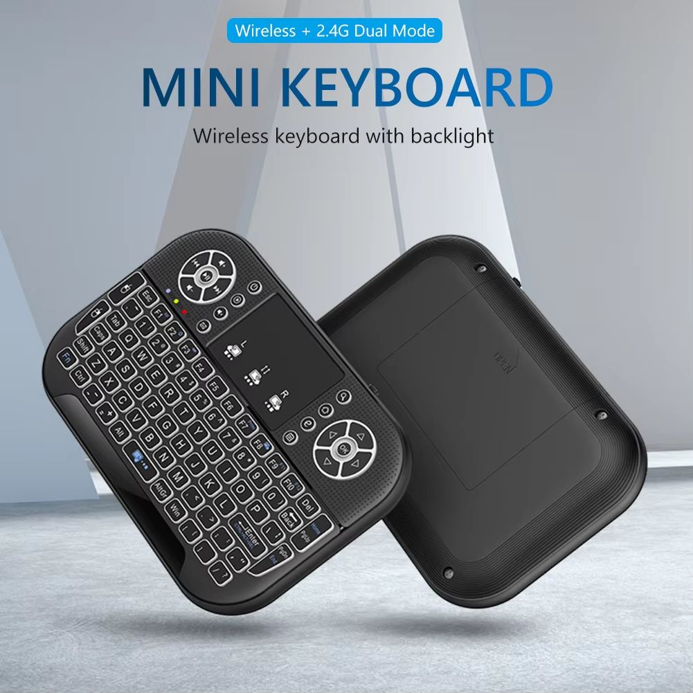 Mini Wireless Keyboard 2.4G&Bluetooth-compatible with Touchpad Keyboard Remote Control Rechargeable for Laptop Android TV Box PC