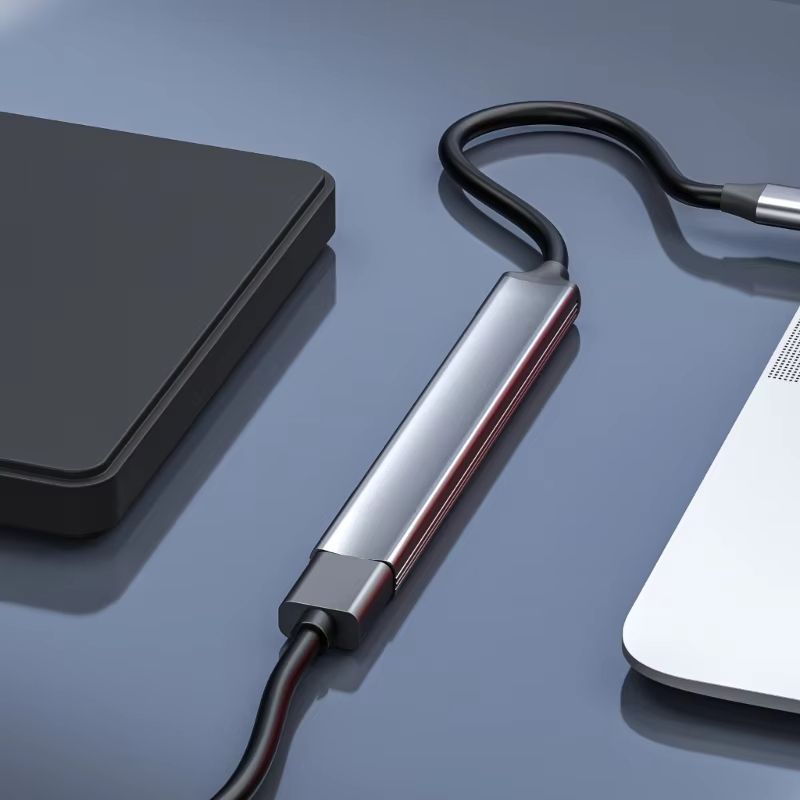 Aluminum Alloy 5 in 1 Type C Hub with PD 60W Charging,2xUSB2.0 USB3.0 USB C 10Gbps for Laptops, Desktops, and Mobile Devices