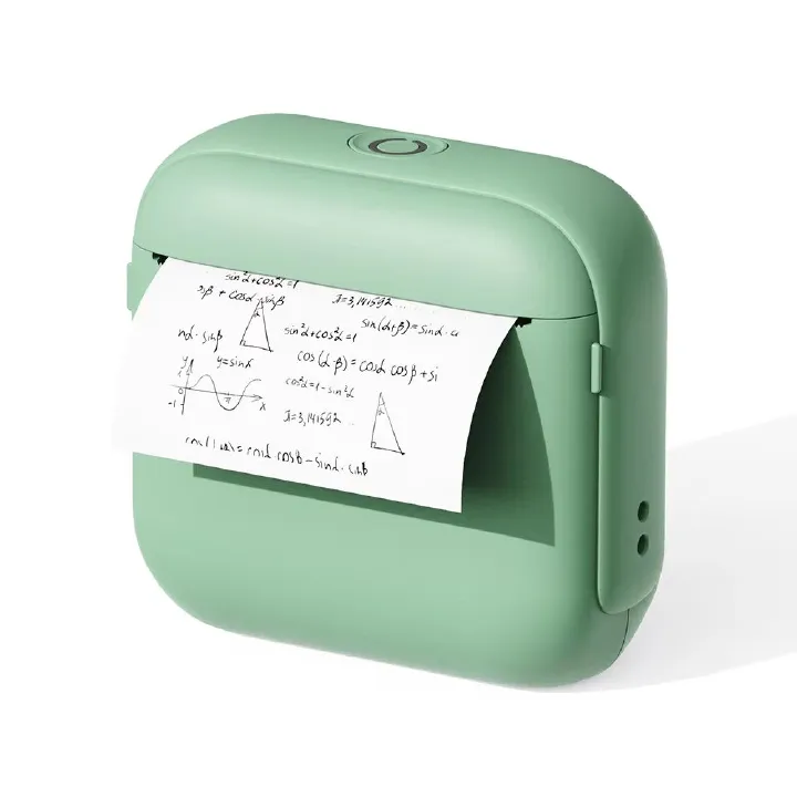 Mini Portable Thermal Printer 200DPI Wireless Bluetooth-Compatible Pocket Photo Printer with 1 Rolls Paper Thermal Label Printer