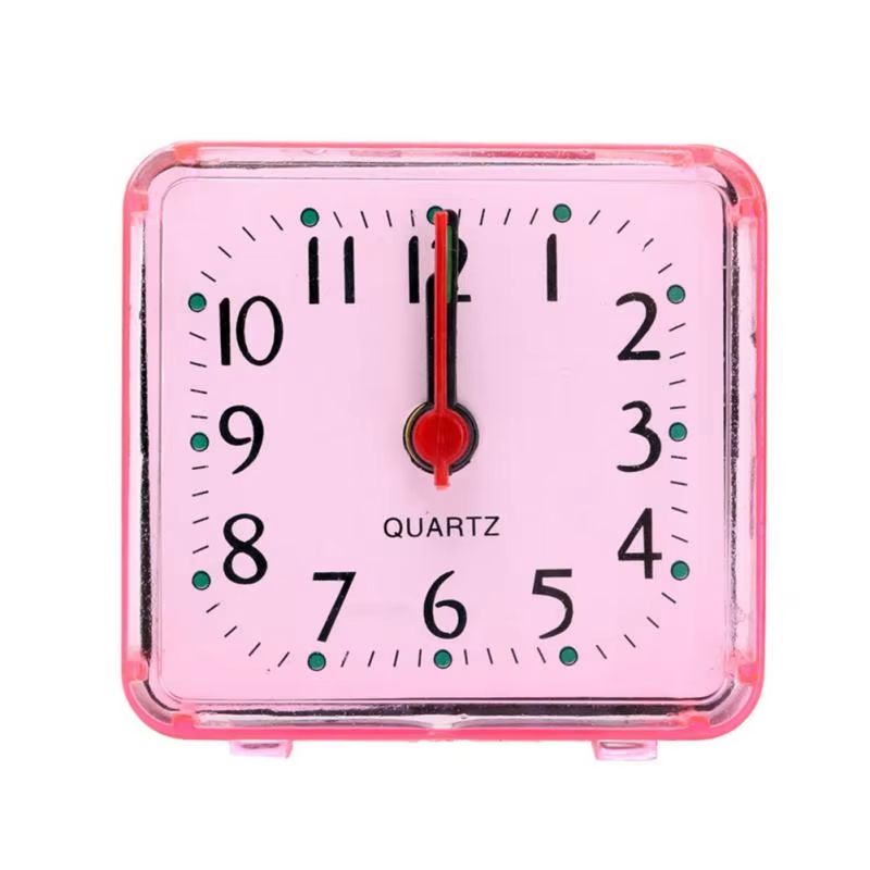 Mini Square Crystal Alarm Clock Quartz Alarm Clock Battery Operated Square Table Bedroom Clocks For Sleeping Studying Home Decor