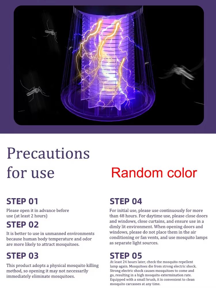 1PC Electric Shock Mosquito Killer Lamp Waterproof Two-in-One Bug Zapper For Bedroom Outdoor Use - Kills Moths Wasps Gnats More!