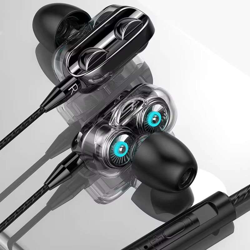 Wired Headset Earphones 3.5mm HiFi Stereo Noise Reduction Earbuds Sports Headphones with Mic for iPhone Xiaomi Huawei Samsung