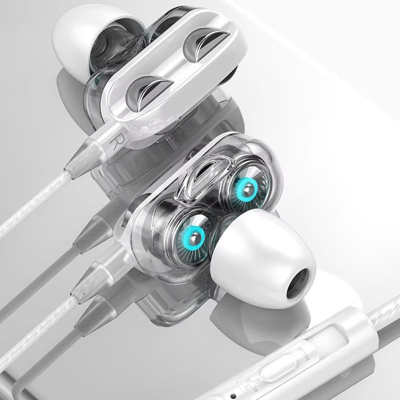Wired Headset Earphones 3.5mm HiFi Stereo Noise Reduction Earbuds Sports Headphones with Mic for iPhone Xiaomi Huawei Samsung