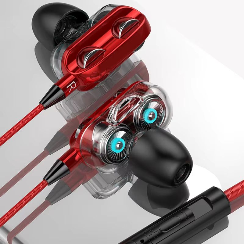 Wired Headset Earphones 3.5mm HiFi Stereo Noise Reduction Earbuds Sports Headphones with Mic for iPhone Xiaomi Huawei Samsung