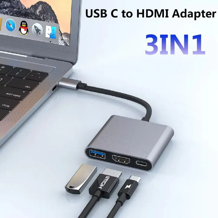 Type-C to HDMI docking station USB3.0 4K HD hub for projectors, USB disks, laptops, MacBook, Samsung, Huawei, iPhone