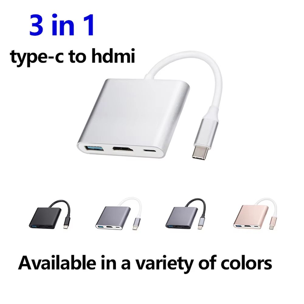 Type-C to HDMI docking station USB3.0 4K HD hub for projectors, USB disks, laptops, MacBook, Samsung, Huawei, iPhone