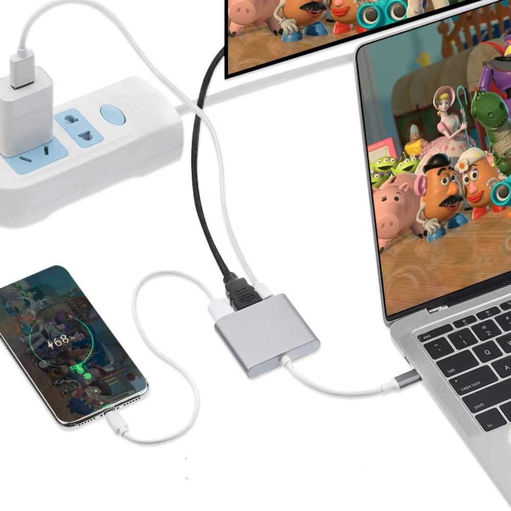 Type-C to HDMI docking station USB3.0 4K HD hub for projectors, USB disks, laptops, MacBook, Samsung, Huawei, iPhone