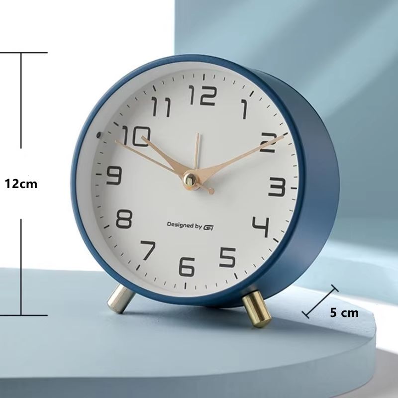 Nordic Light Luxury Quiet Alarm Clock Students Use A Simple Clock with A Frosted Metal Table Clock Alarm Clock