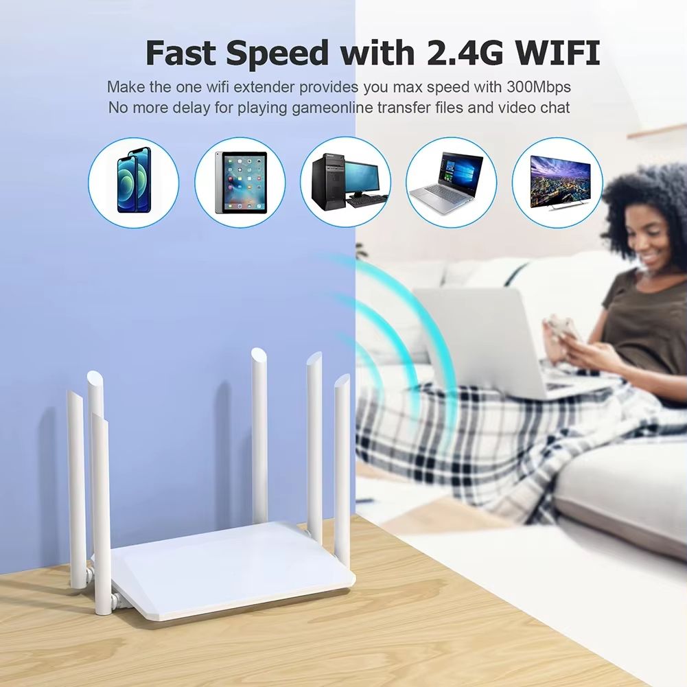 2.4G 5G Dual Band Wireless 1200Mbps Router Wifi Range Repeater with 5*6dBi High Gain Antennas Wider Coverage Wi-Fi Extender