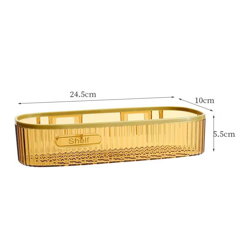 Bathroom Rack Shelf Wall-Mounted Strong Acrylic Toilet Adhesive Washroom Non-Perforated Cosmetic Table Transparent Storage