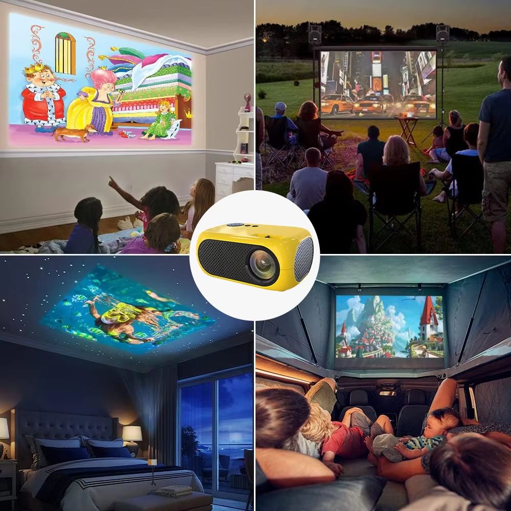 M24 Mini Projector Portable Compact LED Projector With Speaker Outdoor Camping/Home Projectors Foy Students' Gift, Birthday Gift