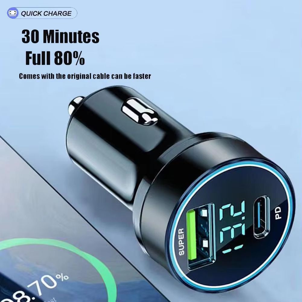 PD 20W Car Charger Type C USB Portable 120W Super Fast Charge Adapter For IPhone 14 Pro Max For Huawei Car Lighter Splitter