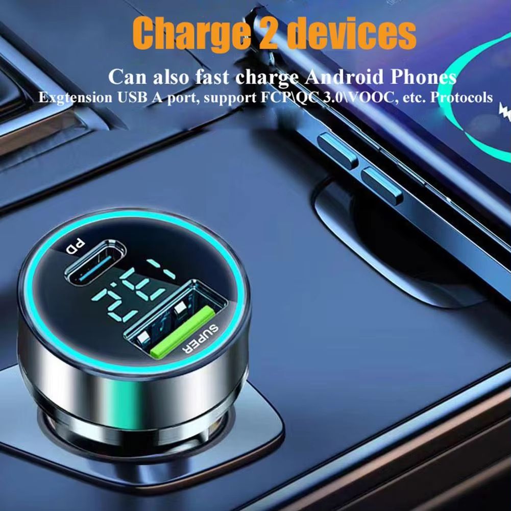 PD 20W Car Charger Type C USB Portable 120W Super Fast Charge Adapter For IPhone 14 Pro Max For Huawei Car Lighter Splitter