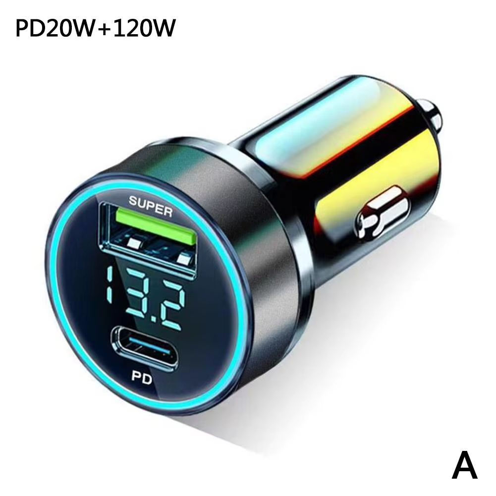 PD 20W Car Charger Type C USB Portable 120W Super Fast Charge Adapter For IPhone 14 Pro Max For Huawei Car Lighter Splitter