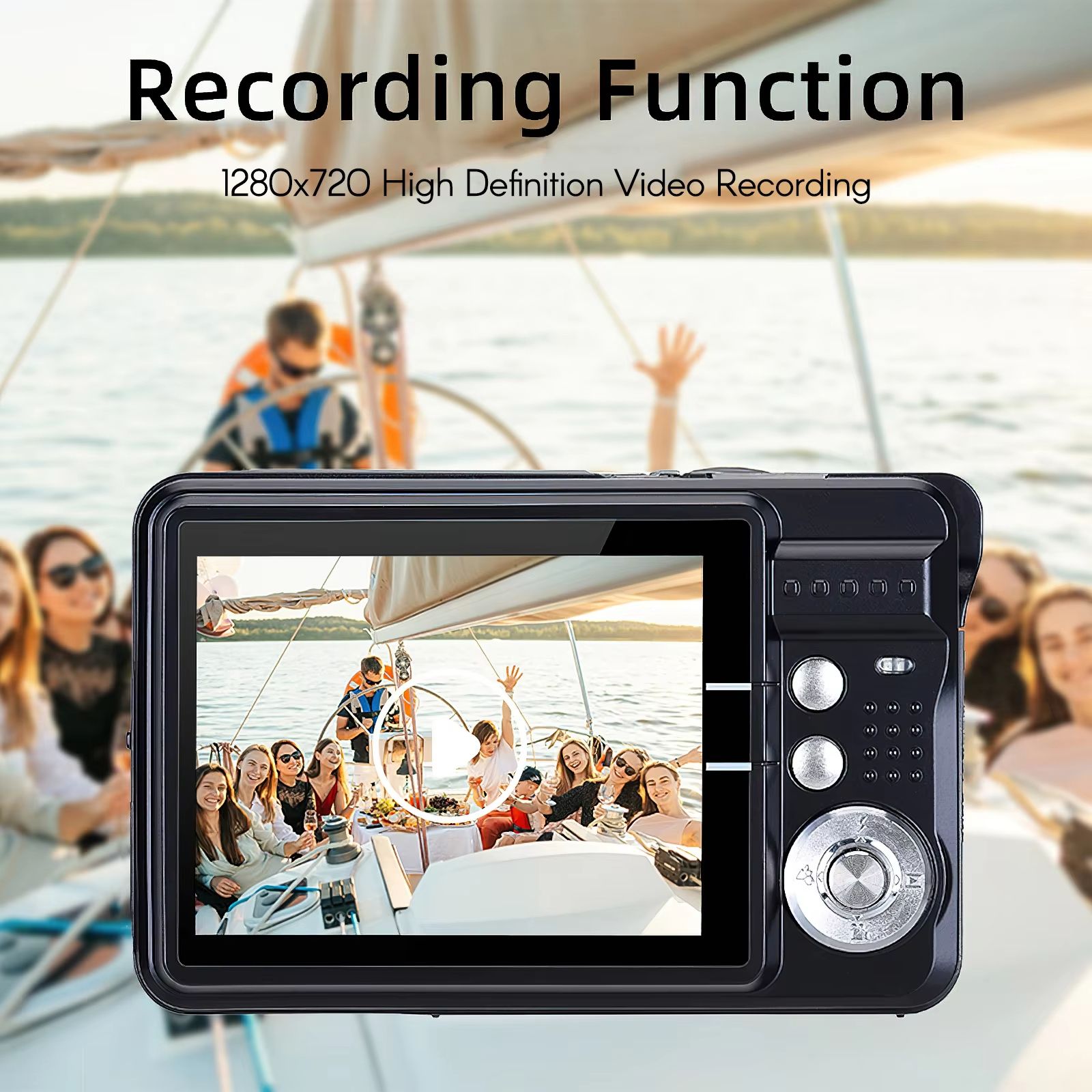 Portable 720P Digital Camera Video Camcorder 18MP Photo 8X Zoom Anti-shake 2.7 Inch Large TFT Screen Built-in Lithium Battery wi