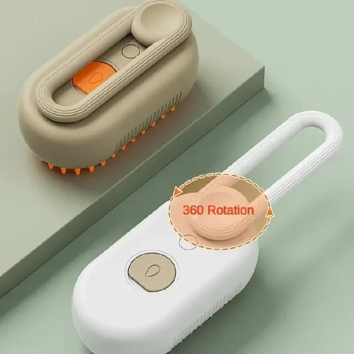 3 in 1 Pet Electric Steam Brush Cat and Dog Cleaning Spray Massage Grooming Comb Retractable Handle Pet Hair Removal BeautyBrush