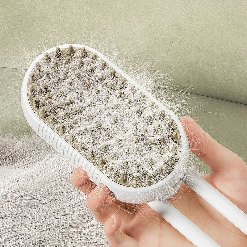 3 in 1 Pet Electric Steam Brush Cat and Dog Cleaning Spray Massage Grooming Comb Retractable Handle Pet Hair Removal BeautyBrush