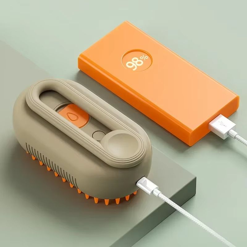 3 in 1 Pet Electric Steam Brush Cat and Dog Cleaning Spray Massage Grooming Comb Retractable Handle Pet Hair Removal BeautyBrush