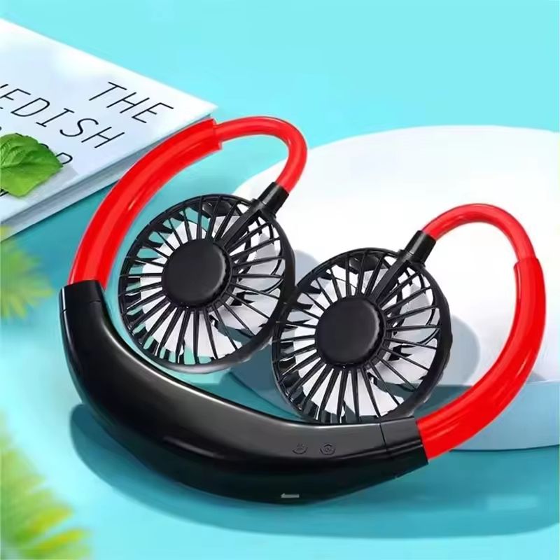 Hot sale Summer Cooling Fan Mini Neck Hanging Fan Hands Free Mini USB Neckband Fan for Sports Home Office Travel