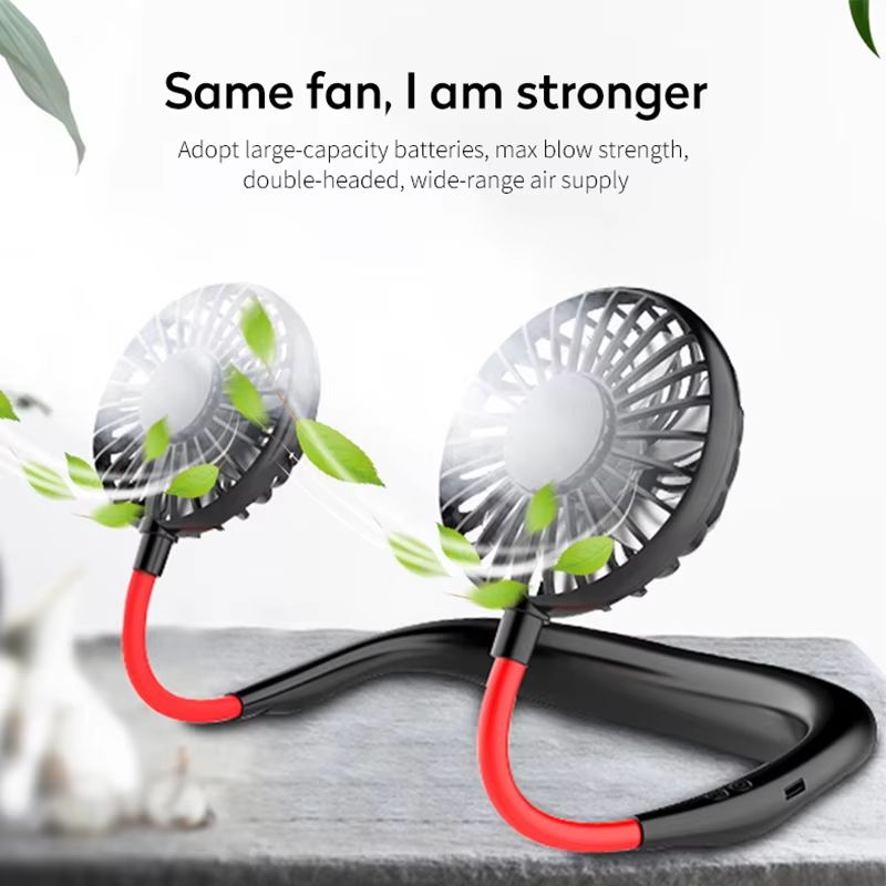 Hot sale Summer Cooling Fan Mini Neck Hanging Fan Hands Free Mini USB Neckband Fan for Sports Home Office Travel