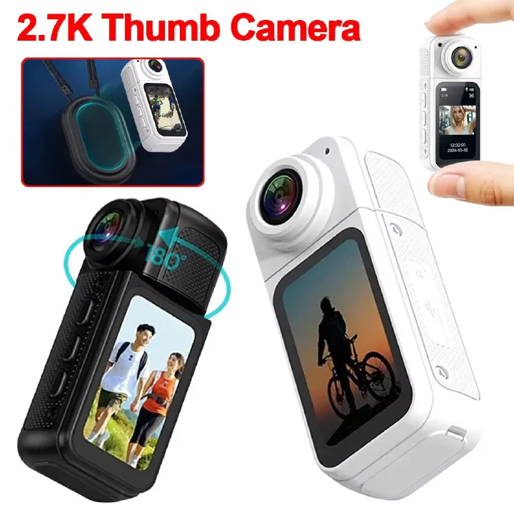2.7K HD Thumb Camera 180° Rotate WiFi Sports DV Video Recorder Outdoor Magnetic Action Camera Riding Running Digital Camera