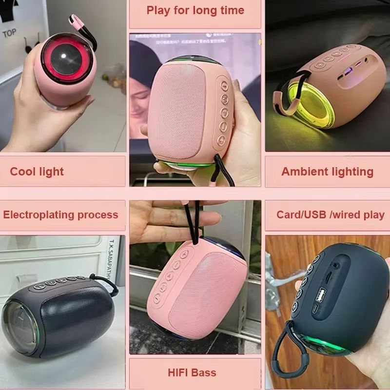 Speaker Bluetooth pink strong function portable Bluetooth speaker outdoor speaker waterproof 10W bass support TF card