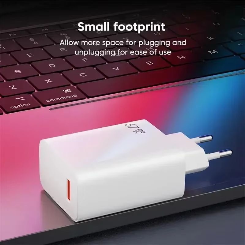 EU 67W USB Super Fast Charging Quick Charger with Type Cable Mobile Phone Charger Adapter For iPhone 15 Xiaomi Samsung Huawei