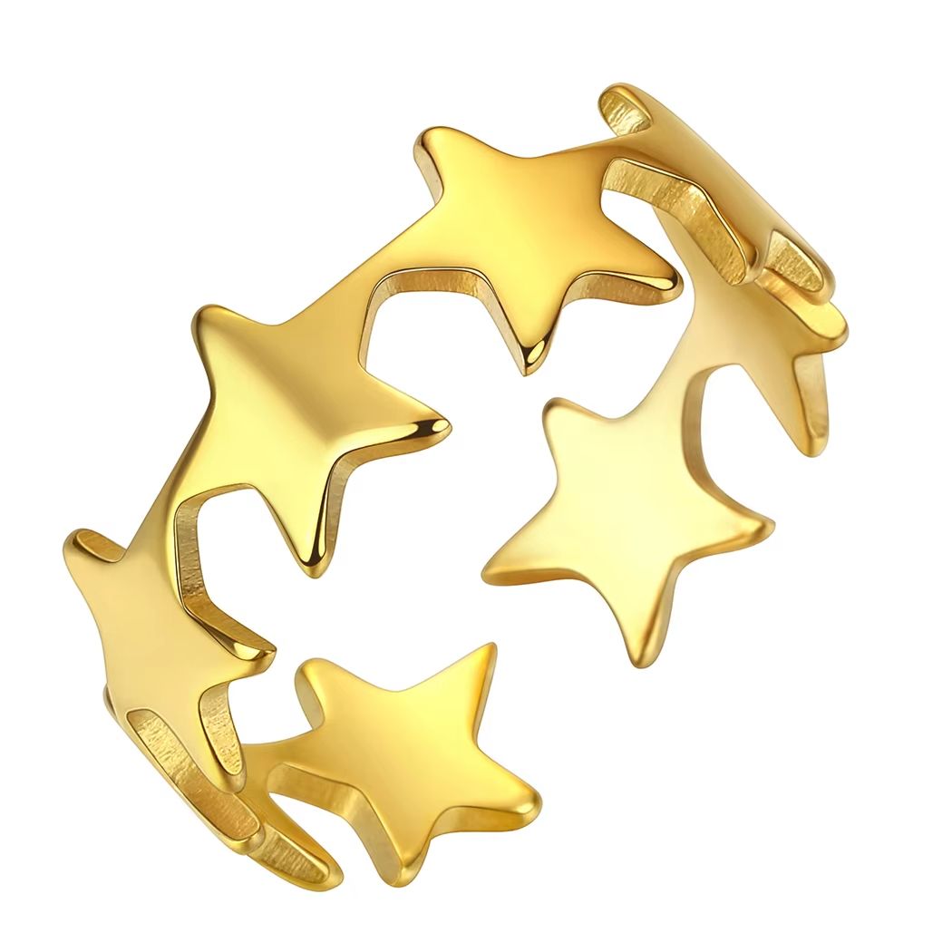Vintage Star Link Rings Adjustable Stainless Steel Rings for Women Trendy Unisex Female Aesthetic Ring Party Jewelry Gifts