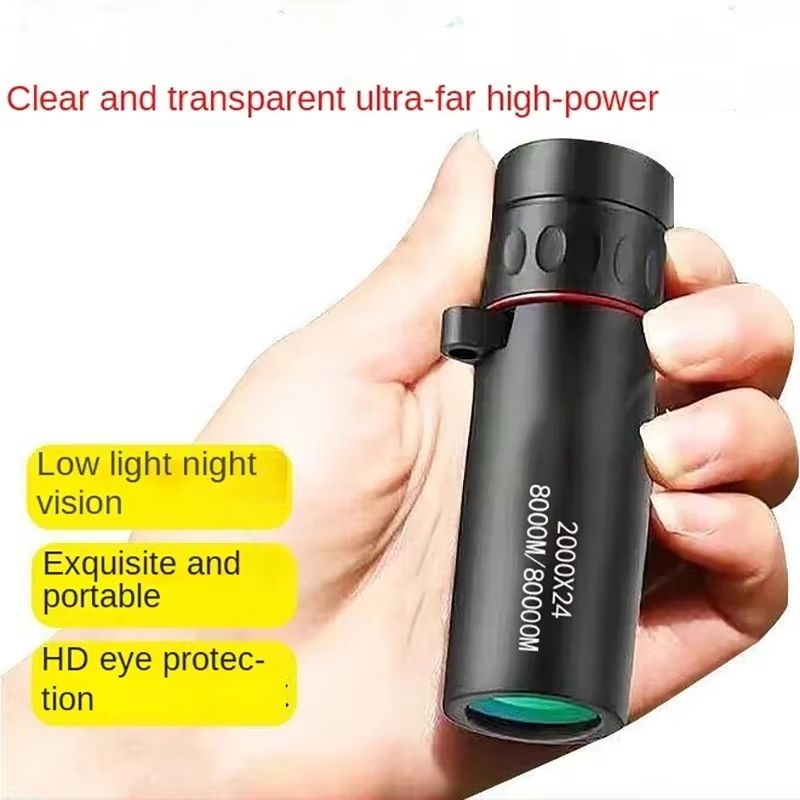 2000x24 HD Monocular Telescope Mini Portable Mobile Phone Telescope with Holder Outdoor Camping Hunting Birdwatching Telescopes