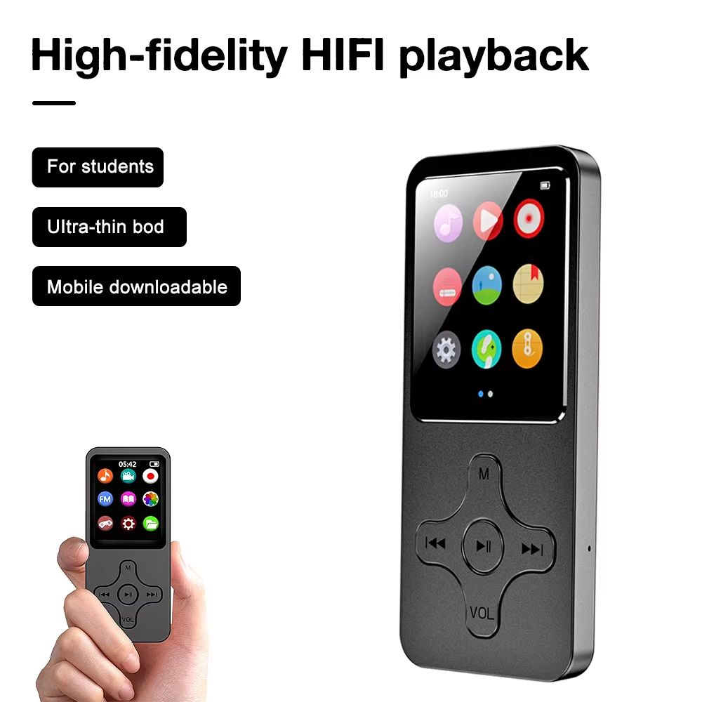 Mini MP3 Player Bluetooth-compatible Speaker 8/16/32/64/128GB HiFi Music Speaker Portable Walkman with radio FM recording E-book