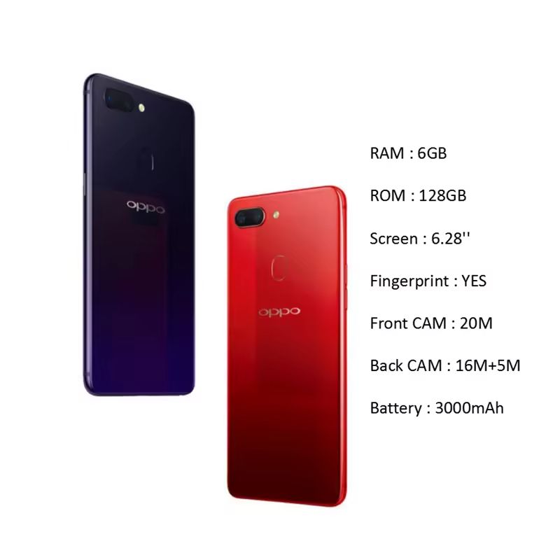 Top sale Refurbished OPPO R15 128B+6GB 6.28" 20MP+16MP 2G/3G/4G LTE Dual SIM Android 8.1 3450mAh Face  ID Fingerprint Unlock Smartphones Big Phones