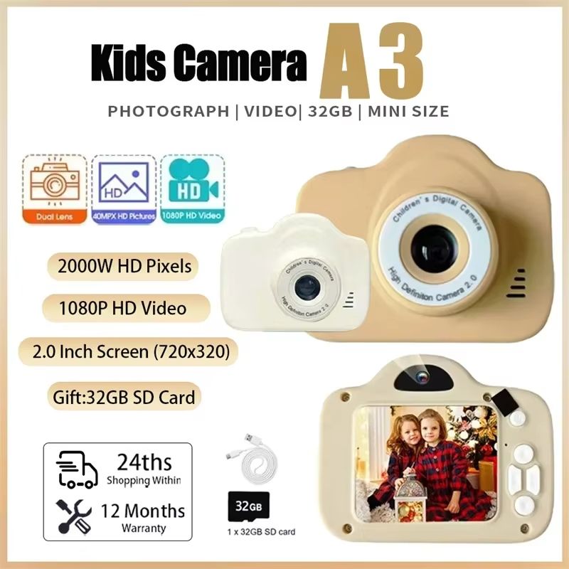 Children Digital Camera Instant Print for Kids Thermal Print Camera Instant Photo Printing Camera Video Toys+32G Memory Card