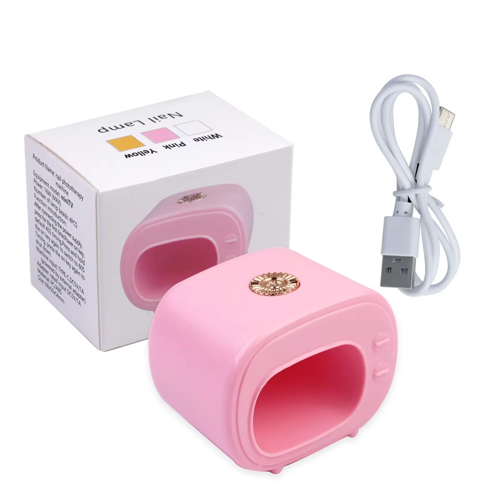16W USB Mini Tv Nail Lamp UV Led Lamp for Nails Accessories And Tools Pink Nail Polish Dryer Portable Manicure Products
