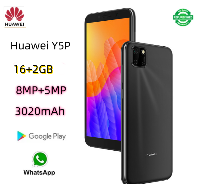 Refurbished  Huawei Y5P 16GB+2GB Smart Phone Unlock 5.45inch 2G/3G/4G LTE 8MP+5MP Dual SIM 4G 3020mAh Phones