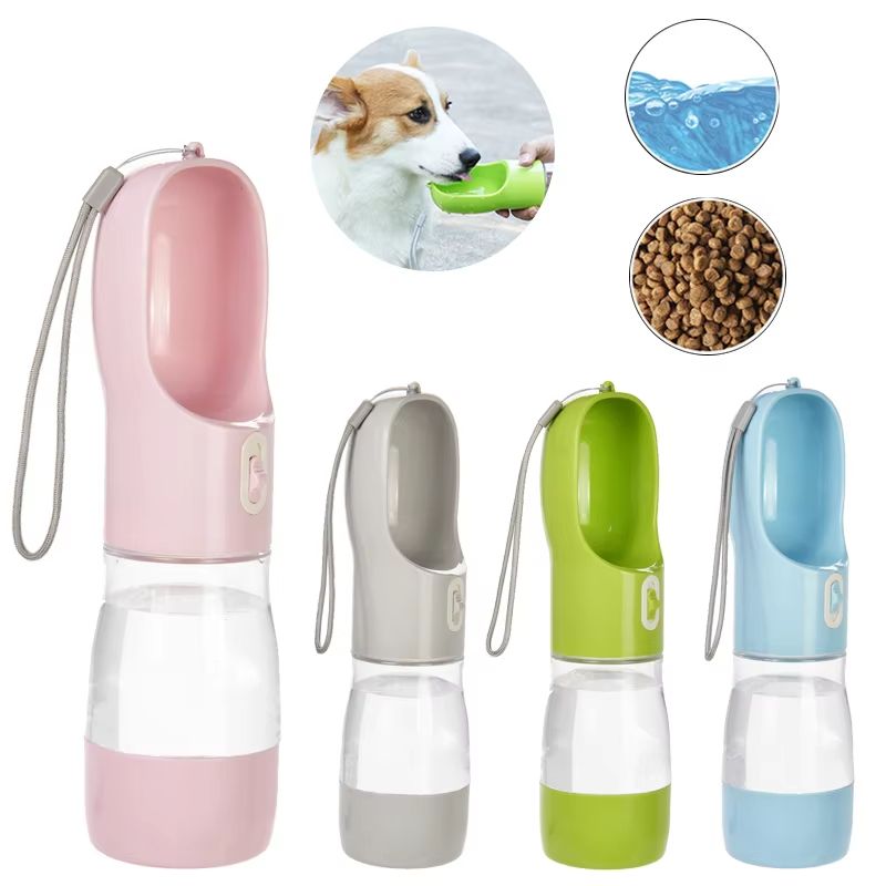 2 In 1 Pet Dog Water Bottle Cat Food Dispenser Portable Multifunctional Drinking Bowl For Small Large Dogs Travel Puppy Supplies