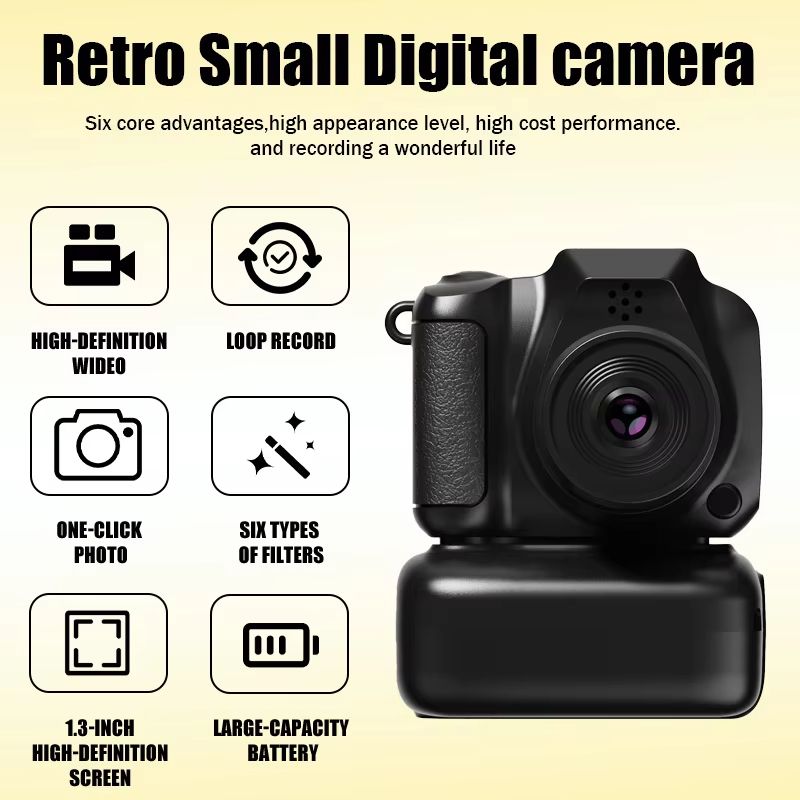 X5 Mini Camera Keychain Small Digital Camera HD 1080P 1.3 inch Portable USB Video Recorder For Birthday Retro Camera Recorder