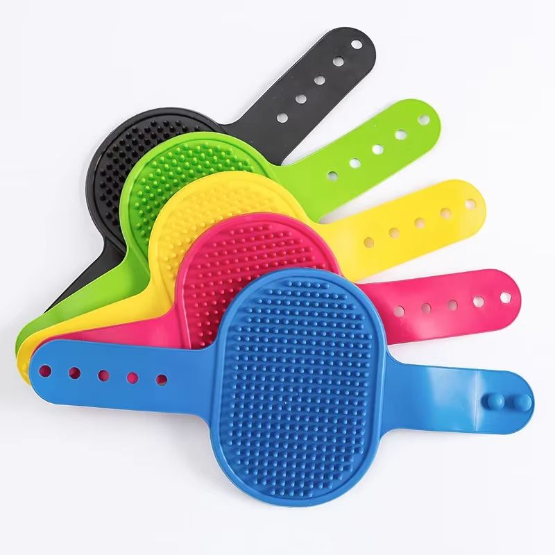 Pet Grooming Glove Brush Adjustable Silicone Massage Comb for Bathing Shedding Control Dog Cat Cleaning Tool with Ergonomic Grip