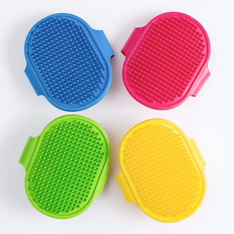 Pet Grooming Glove Brush Adjustable Silicone Massage Comb for Bathing Shedding Control Dog Cat Cleaning Tool with Ergonomic Grip