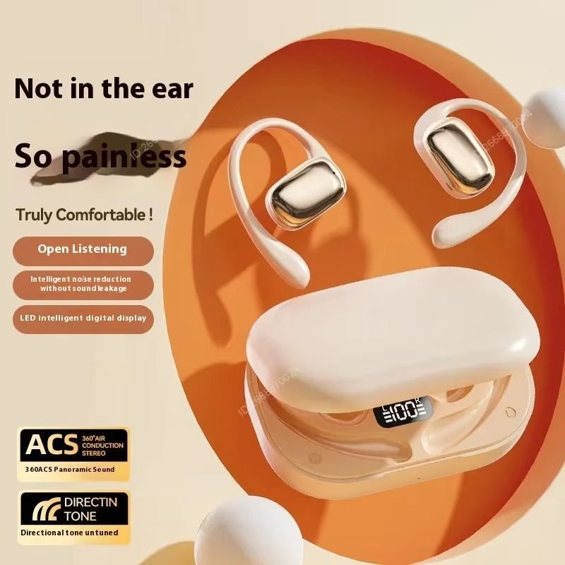 Wireless Bone Conduction Earbuds Bluetooth Sports Headphones Comfortable Wear Charging Case Long Playtime for Birthday Gift