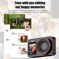 Student Digital Camera CCD 2.8 Inch Display 64MP Autofocus 18X Zoom Camcorder Camera with Flash VLOG Card Cam for Kid Beginner