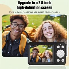Student Digital Camera CCD 2.8 Inch Display 64MP Autofocus 18X Zoom Camcorder Camera with Flash VLOG Card Cam for Kid Beginner