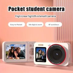 Student Digital Camera CCD 2.8 Inch Display 64MP Autofocus 18X Zoom Camcorder Camera with Flash VLOG Card Cam for Kid Beginner