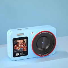 Student Digital Camera CCD 2.8 Inch Display 64MP Autofocus 18X Zoom Camcorder Camera with Flash VLOG Card Cam for Kid Beginner