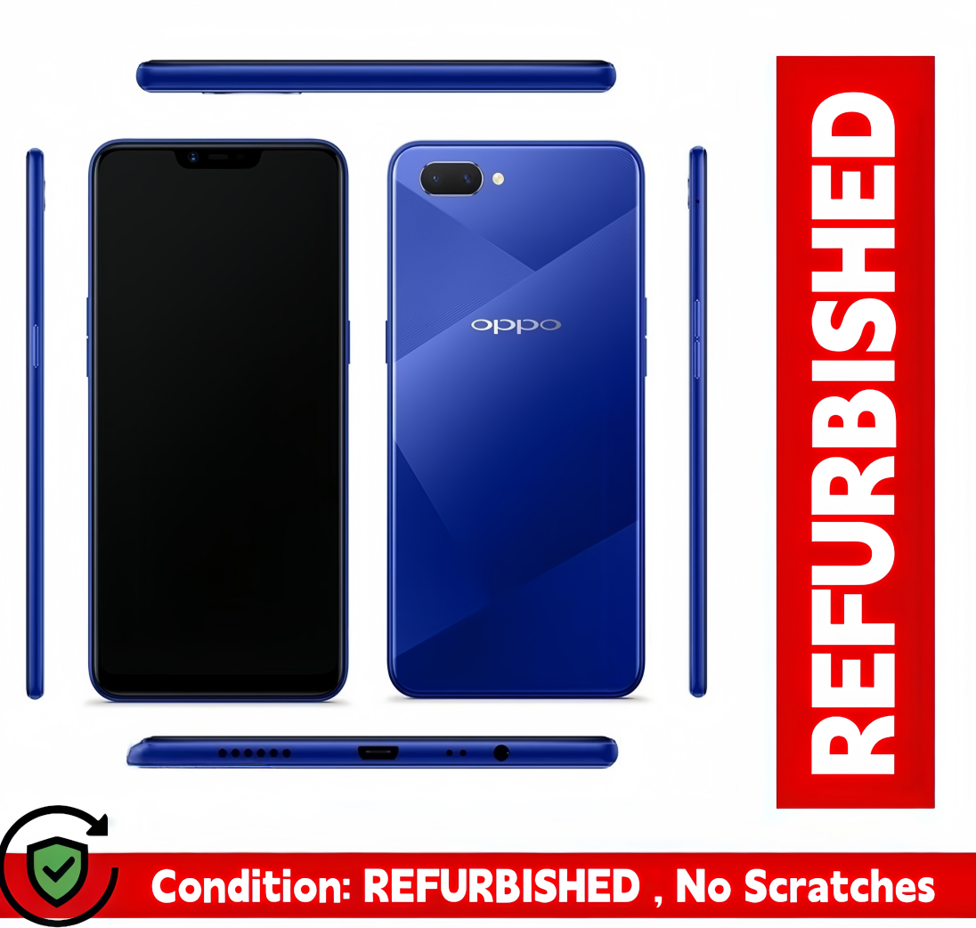 Refurbished phones oppoA5 A3s 4GB+64GB 6.2-inch 16MP+8MP Dual SIM smartphone， Facial unlocking Google support 64GB+4GB