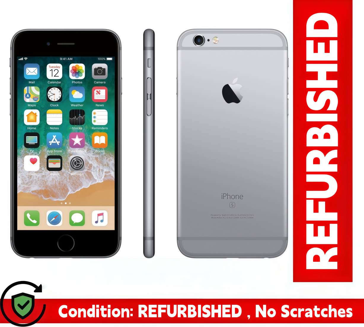 Refurbished  iPhone 6s  2+ 16/32/64/128GB  4.7 Inch Retina HD Display 12MP Clear Camera Touch ID Fingerprint Unlock 4G LTE Fast Network