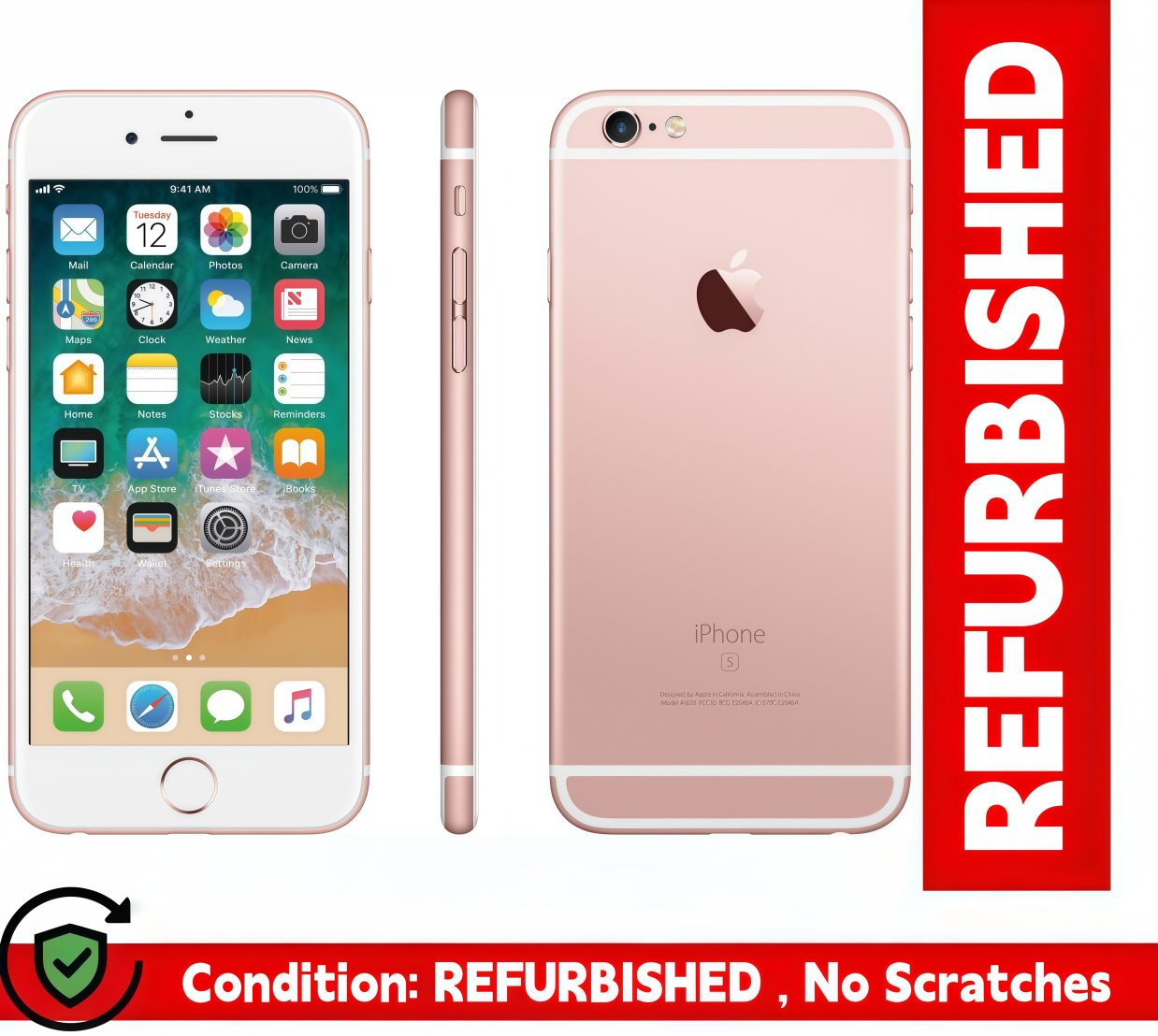 Refurbished  iPhone 6s  2+ 16/32/64/128GB  4.7 Inch Retina HD Display 12MP Clear Camera Touch ID Fingerprint Unlock 4G LTE Fast Network