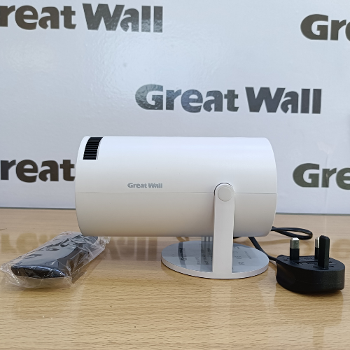 [New Arrival] GREAT WALL Smart Projector Support Android TV 11.0 Mini Portable Projector 180° Rotatable Movie Projector Auto Keystone Compatible for Laptop PC Smartphone HDM and USB port Com