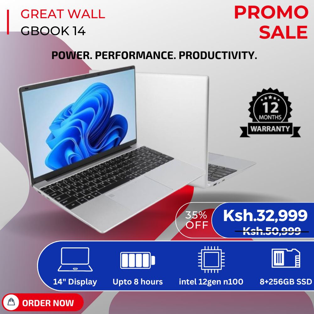 [HOT DEALS] Great Wall Brand New Gbook 14 SE Laptop 12th Generation Intel N100 CPU 8GB + 256GB SSD 14" Full HD Ultrabook with Long Life Battery & Free Official Win 11 System WiFi5 Bluetooth 5.1