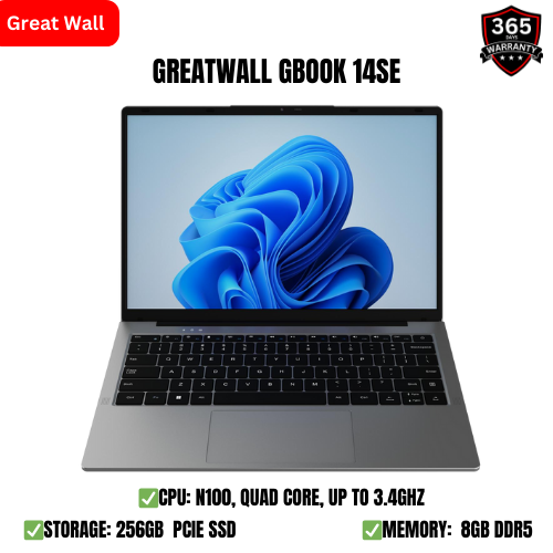 [HOT DEALS] Great Wall Brand New Gbook 14 SE Laptop 12th Generation Intel N100 CPU 8GB + 256GB SSD 14" Full HD Ultrabook with Long Life Battery & Free Official Win 11 System WiFi5 Bluetooth 5.1